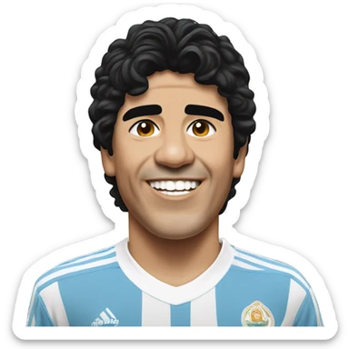 maradona argentina young smile sticker