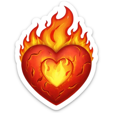 Fire heart  sticker