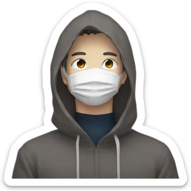 Anime man with mask on, degital clasess hide his eyes sticker