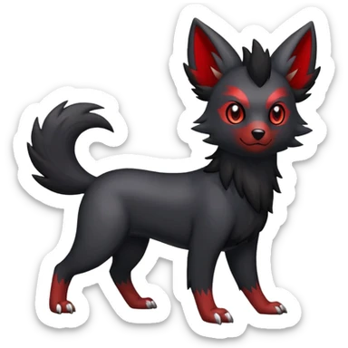 Zorua-Houndour-Fakémon-hybrid-creature (full body)  sticker