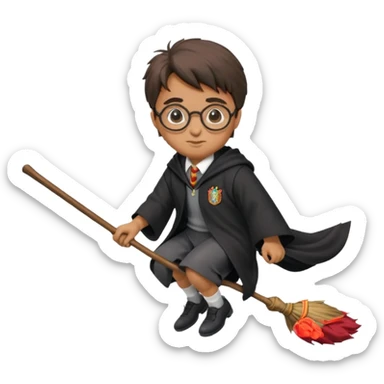 Harry potter flying on a broomstick sticker