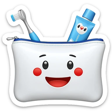 amenity kit with toothbrush toothpaste sticker