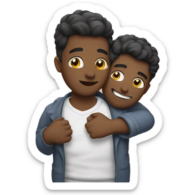Gay guys hugging sticker