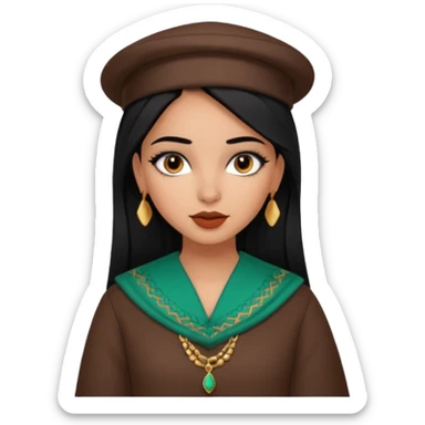 Une fille algérienne ou marocaine cheveux lisse trop belle vêtements stylés et des maquillages trop magnifique adolescente sticker