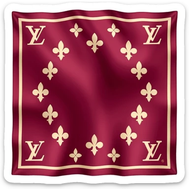 Burgundy Louis Vuitton scarf sticker