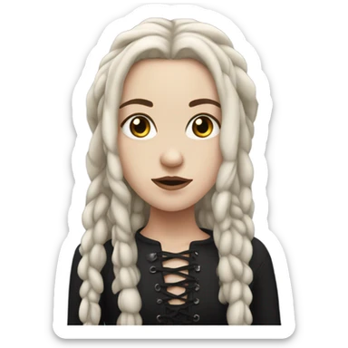 White gothic girl with dreads  sticker