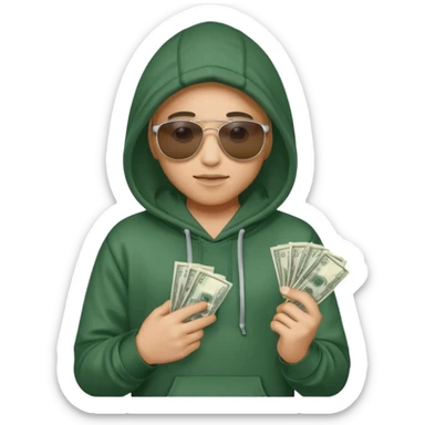hoodie, sunglasses, money ALL DIGITAL sticker