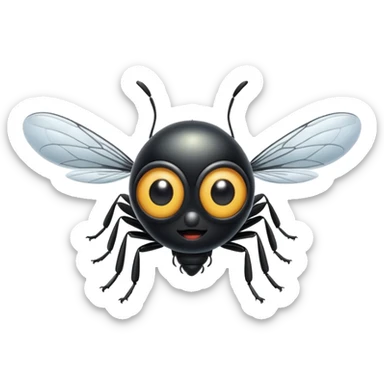 a cartoon fly buzzing sticker