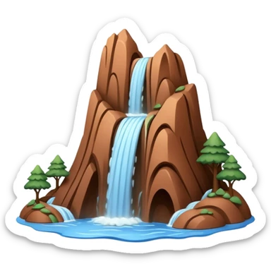 easy mountain clay model with waterfall sticker
