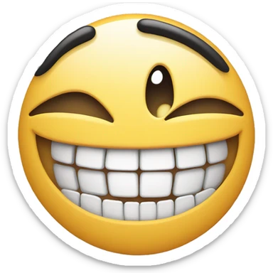 smirk face but with smile teeth showing sticker