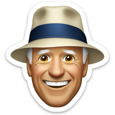 joe biden with a hat  sticker