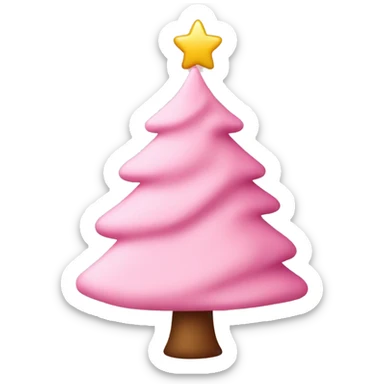 baby pink christmas tree sticker