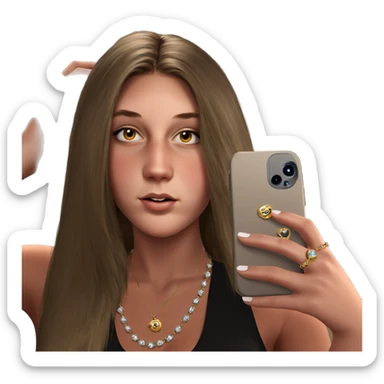 girl with jewelry and phone sticker