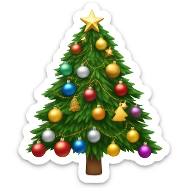 Christmas tree with ornaments  sticker