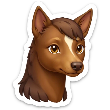 Cinematic Noble Brown and Tan Kelpie Portrait Emoji, Poised and regal, with a strong, agile build and a rich, well-groomed Fur of warm brown and tan, piercing warm eyes, Simplified yet sharp and sophisticated features, highly detailed, glowing with a soft, dignified glow, high shine, intelligent and energetic, stylized with an air of determination, focused and attentive, soft glowing outline, capturing the essence of a watchful and confident herder, so majestic it feels as though it could bound out of the screen with effortless authority! sticker