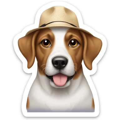 Dog wearing hat beach sticker