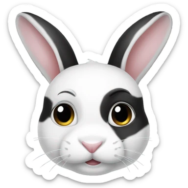Black and white dutch rabbit sticker