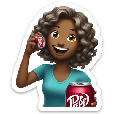 Chugging dr pepper girl sticker