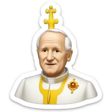 john paul Ii as a yellow submarine sticker