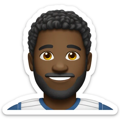 Black man with a tennis es ley  sticker