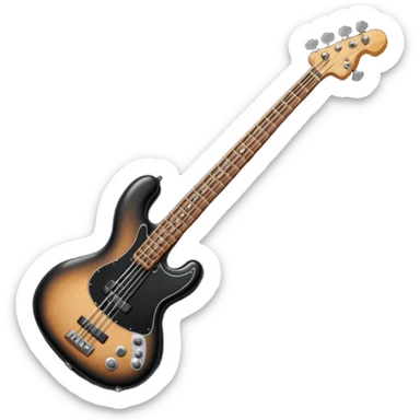 head of a electric bass guitar with 4 knobs sticker