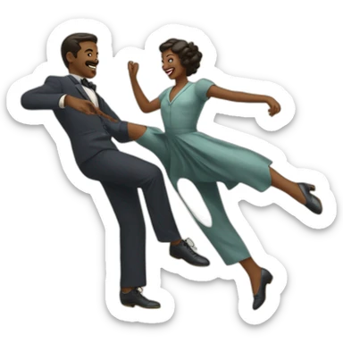 a lindy hop danser sticker