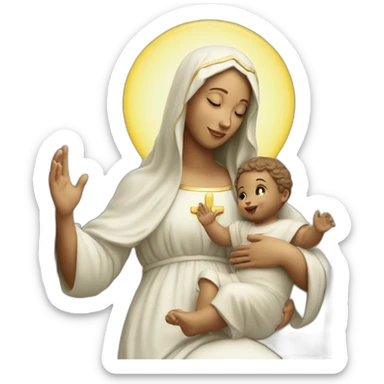 holy Mary with baby Jesus sticker