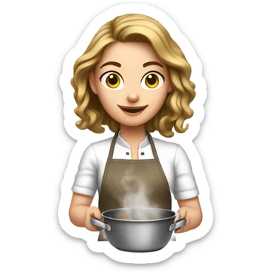 White girl cooking  sticker
