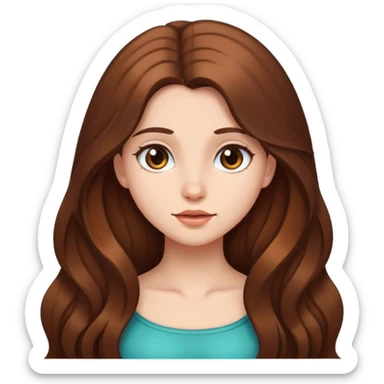 Girl with long brown hair sticker