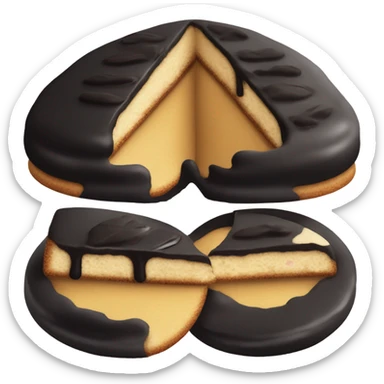 Frosting Half black and half white circle  cookie sticker