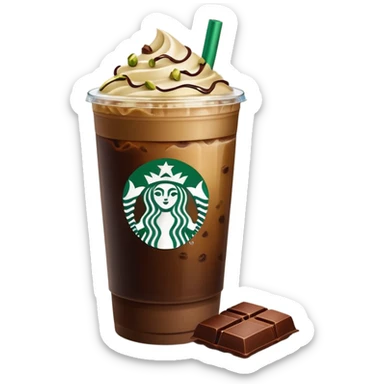 Starbucks Iced coffee with pistachio  and chocolate bar  sticker