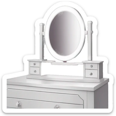 Vanity with Hollywood mirror sticker