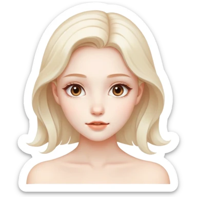 A stunning girl with delicate features, porcelain skin, and a confident yet gentle aura that captures attention effortlessly sticker