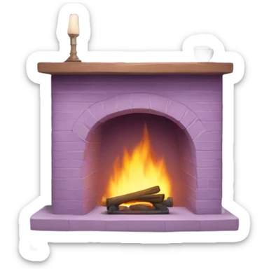 cozy light purple fireplace sticker