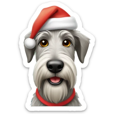  Irish wolfhound dog with santa hat sticker