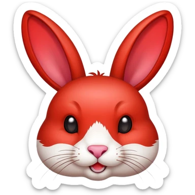 Sichuan rabbit head with spices and red color, simplified emoji style with bold outlines and bright colors, cartoon style Chengdu specialty Tou Tou sticker