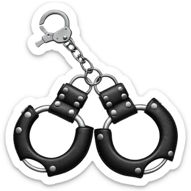 Hyperrealistic Padded leather bondage handcuffs  sticker