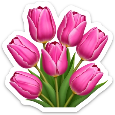 Pink tulip bouquet sticker