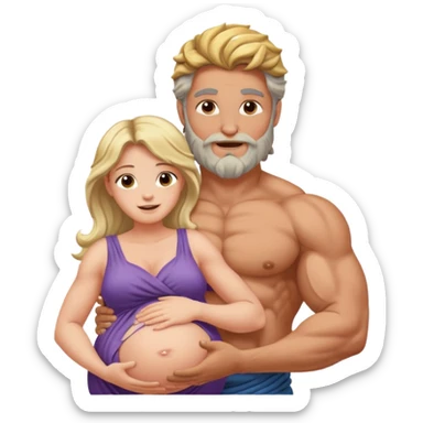 pregnant woman being held by zeus sticker