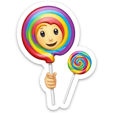 A laughing crying rainbow lollipop  sticker