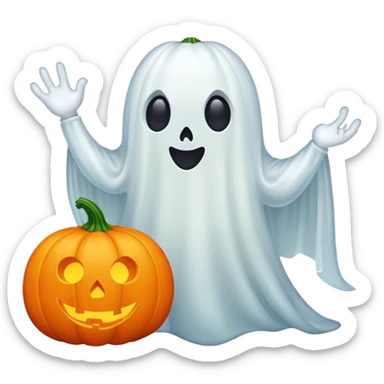 pumpkin and ghost sticker