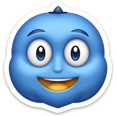 Inima mov cu trecere spre albastru si coada de drăcușor sticker