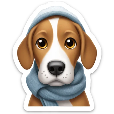 Beagle in Alaska, with winter clothing sticker