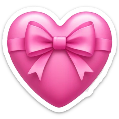 Pink heart with a bow sticker