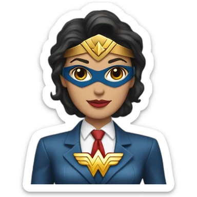 Wonder Woman wearing a business suit instead of superhero costume  sticker