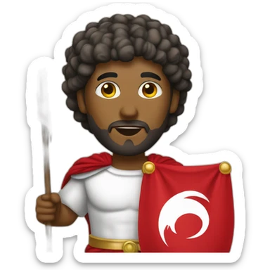 Hannibal barca holding tunisia flag sticker