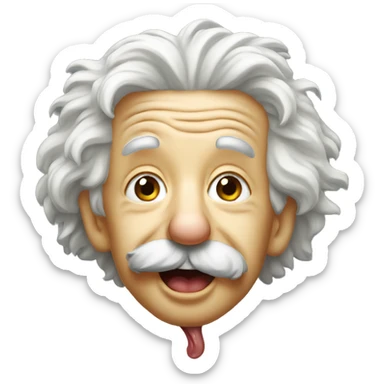 albert einstein sticking out tongue sticker