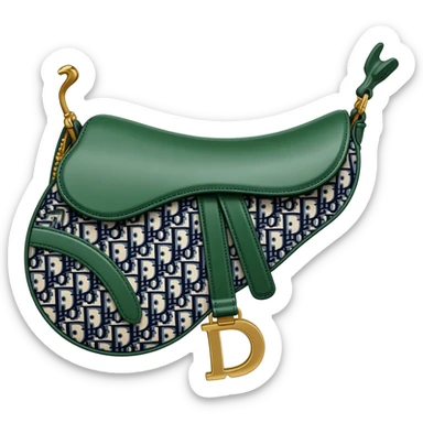 green dior print saddle bag sticker