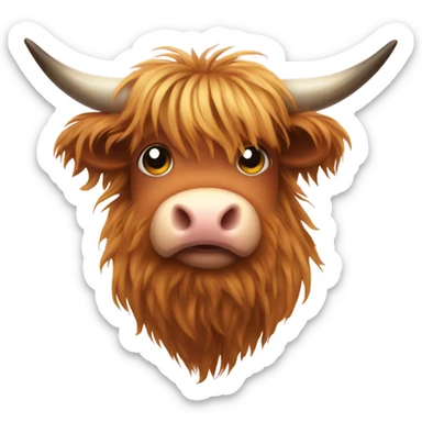 highland cow heart eyes sticker