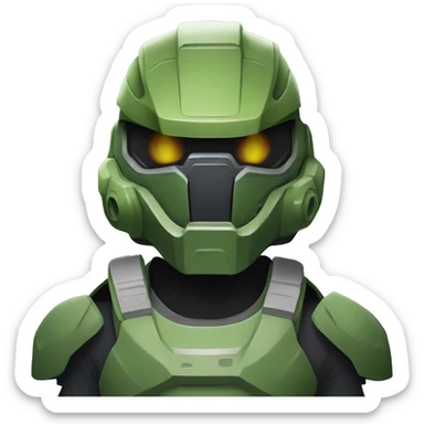 A dinosaur wearing a master chief mask from Halo sticker